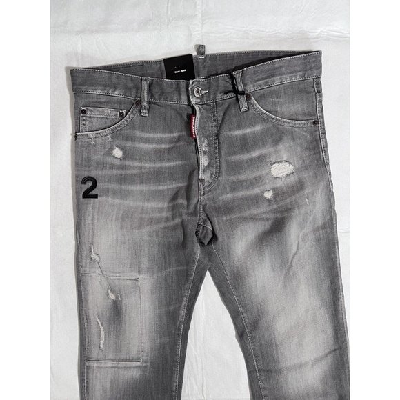 DSQUARED2 Mens Slim Jean IT46 W32 Denim Jeans S74LB0692S30260852 NWT Grey Gray - Picture 4 of 16
